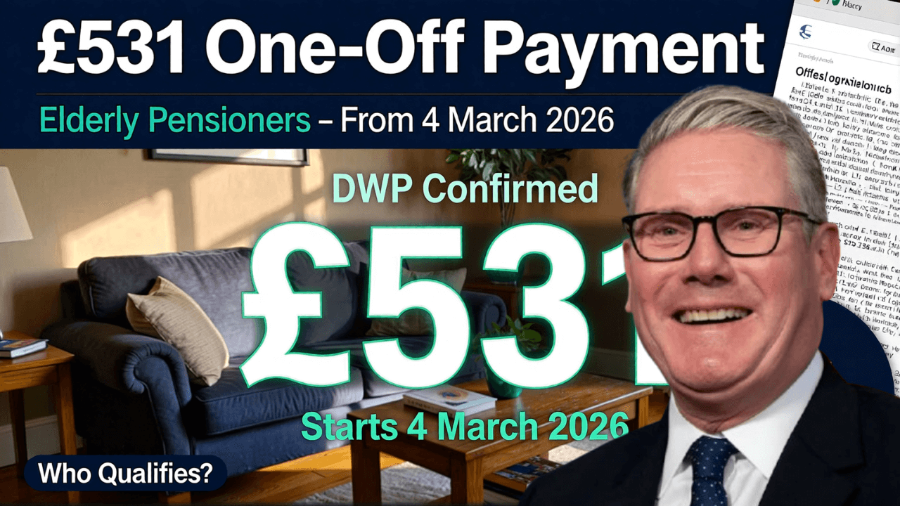 DWP Confirms £531 One‑Off Payment for Elderly Pensioners Starting 4 march 2026
